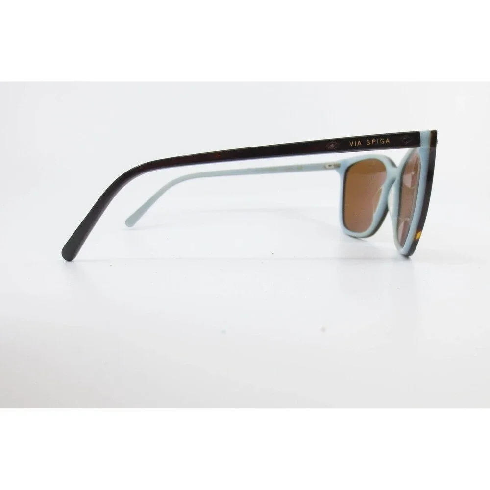 Via Spiga Sunglasses Tortoise Blue Square Eyewear 55-16-135 Zyloware 35468